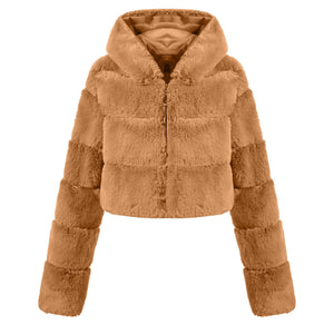 New imitation short body crop jacket fur coat - Negative Apparel