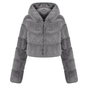 New imitation short body crop jacket fur coat - Negative Apparel