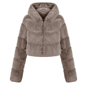 New imitation short body crop jacket fur coat - Negative Apparel