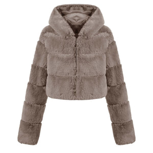 New imitation short body crop jacket fur coat - Negative Apparel