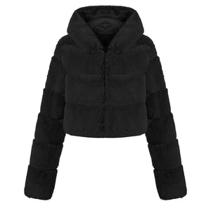 New imitation short body crop jacket fur coat - Negative Apparel