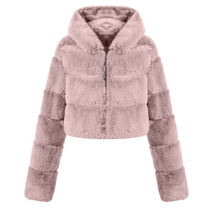 New imitation short body crop jacket fur coat - Negative Apparel
