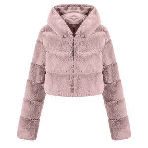 New imitation short body crop jacket fur coat - Negative Apparel