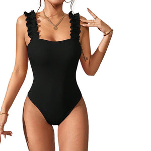 New knitted suspender vest top solid color sexy inside and outside sleeveless onesie - Negative Apparel