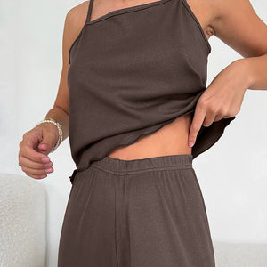 New knitted suspenders trousers casual loungewear - Negative Apparel