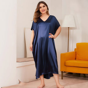 new large - size pajamas women's solid color sexy backless long suspender pajamas loungewear SQ22163 - Negative Apparel