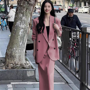 New loose high - end suit for women With Skirt - Negative Apparel