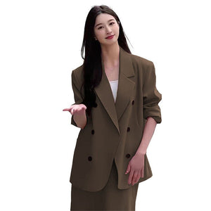 New loose high - end suit for women With Skirt - Negative Apparel