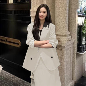 New loose high - end suit for women With Skirt - Negative Apparel