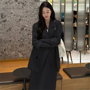 New loose high - end suit for women With Skirt - Negative Apparel