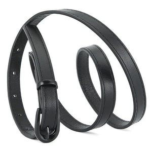 New pin buckle thin belt for women all - match high - end clothing matching PU belt - Negative Apparel