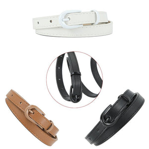 New pin buckle thin belt for women all - match high - end clothing matching PU belt - Negative Apparel