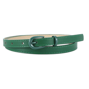 New pin buckle thin belt for women all - match high - end clothing matching PU belt - Negative Apparel