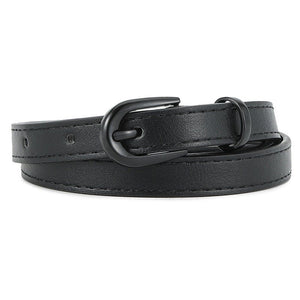 New pin buckle thin belt for women all - match high - end clothing matching PU belt - Negative Apparel