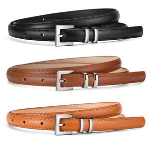 New retro silver buckle belt for women, slimming belt for jeans, fashionable and versatile suit leather belt wholesale - Negative Apparel