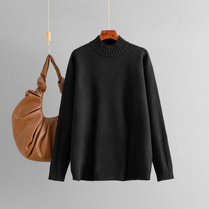 New semi - turtleneck sweater women's loose thickened knitted sweater pullover bottoming shirt - Negative Apparel
