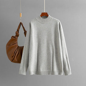 New semi - turtleneck sweater women's loose thickened knitted sweater pullover bottoming shirt - Negative Apparel