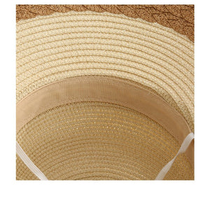 New straw hat for women on seaside vacation with bow ribbon sun hat with opening at the back of the head for ponytail sun hat - Negative Apparel