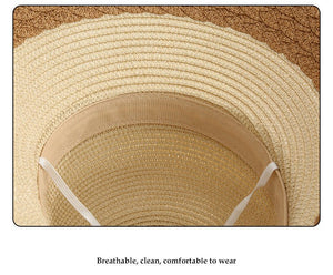 New straw hat for women on seaside vacation with bow ribbon sun hat with opening at the back of the head for ponytail sun hat - Negative Apparel