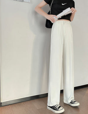 New style drape high waist straight slim mopping casual pants - Negative Apparel