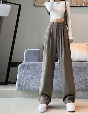 New style drape high waist straight slim mopping casual pants - Negative Apparel