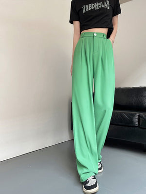 New style drape high waist straight slim mopping casual pants - Negative Apparel