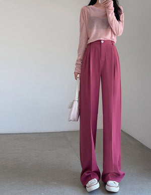 New style drape high waist straight slim mopping casual pants - Negative Apparel