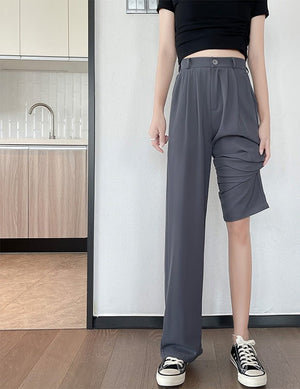 New style drape high waist straight slim mopping casual pants - Negative Apparel