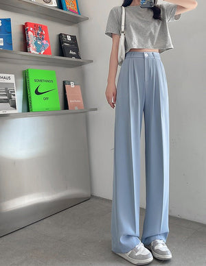 New style drape high waist straight slim mopping casual pants - Negative Apparel