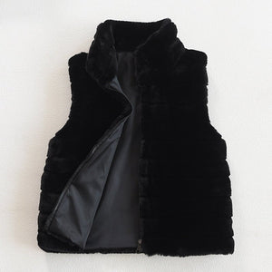 New style vest faux fur vest ladies stand collar faux fur coat - Negative Apparel