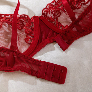 New style with metal chain embroidery underwear four - piece set - Negative Apparel