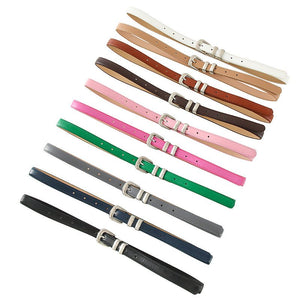 New summer fashion personality candy color silver buckle dopamine silver INS style decoration ladies belt dress leather - Negative Apparel