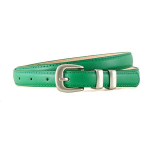 New summer fashion personality candy color silver buckle dopamine silver INS style decoration ladies belt dress leather - Negative Apparel