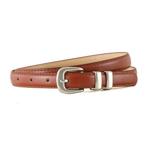 New summer fashion personality candy color silver buckle dopamine silver INS style decoration ladies belt dress leather - Negative Apparel