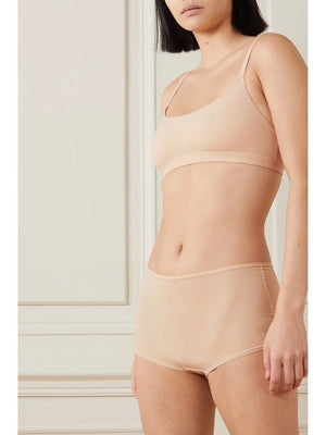 New underwear bra women's thin cup round neck vest bra set Fits Everybody - Negative Apparel