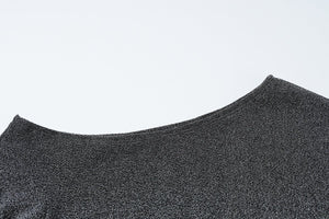 Oblique collar off - shoulder long sleeve composite bright silk fabric waist slimming bodycon dress - Negative Apparel