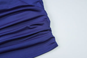 Oblique collar off - shoulder twist design pleated slim fit T-shirt - Negative Apparel