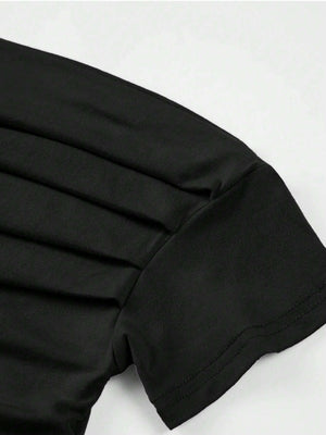 Oblique shoulder slimming tight top - Negative Apparel