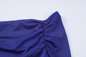 Off - shoulder one - shoulder sexy tight pleated side slit dress - Negative Apparel