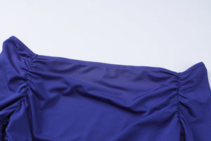 Off - shoulder one - shoulder sexy tight pleated side slit dress - Negative Apparel