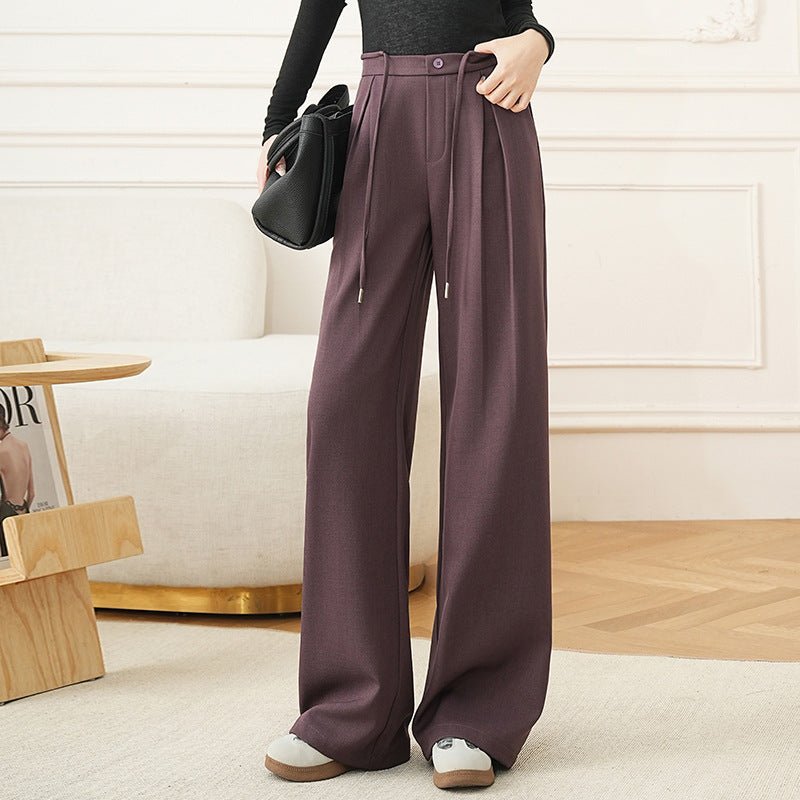 Off - white suit pants children's 2025 new lace - up loose wide - leg pants high - waisted thin and drooping casual trousers - Negative Apparel