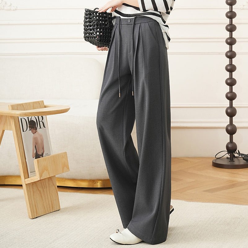 Off - white suit pants children's 2025 new lace - up loose wide - leg pants high - waisted thin and drooping casual trousers - Negative Apparel