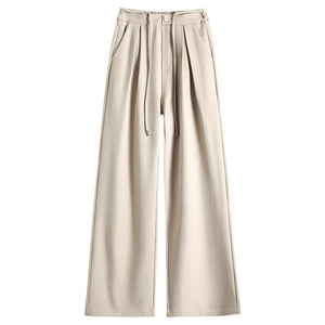 Off - white suit pants children's 2025 new lace - up loose wide - leg pants high - waisted thin and drooping casual trousers - Negative Apparel