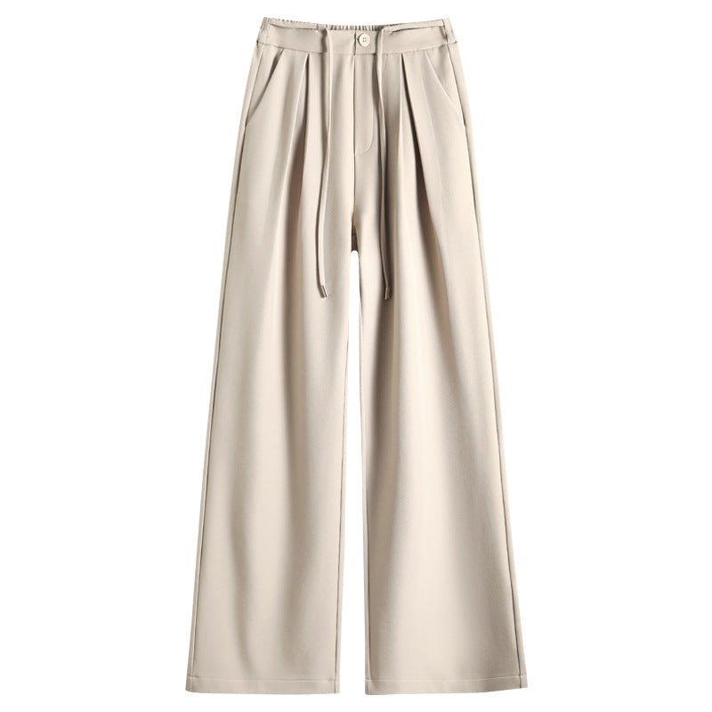 Off - white suit pants children's 2025 new lace - up loose wide - leg pants high - waisted thin and drooping casual trousers - Negative Apparel