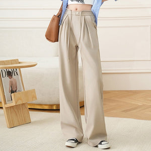 Off - white suit pants children's 2025 new lace - up loose wide - leg pants high - waisted thin and drooping casual trousers - Negative Apparel
