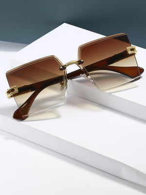 Ombre Lens Rimless Fashion Glasses Vintage Shades Beach Accessories - Negative Apparel