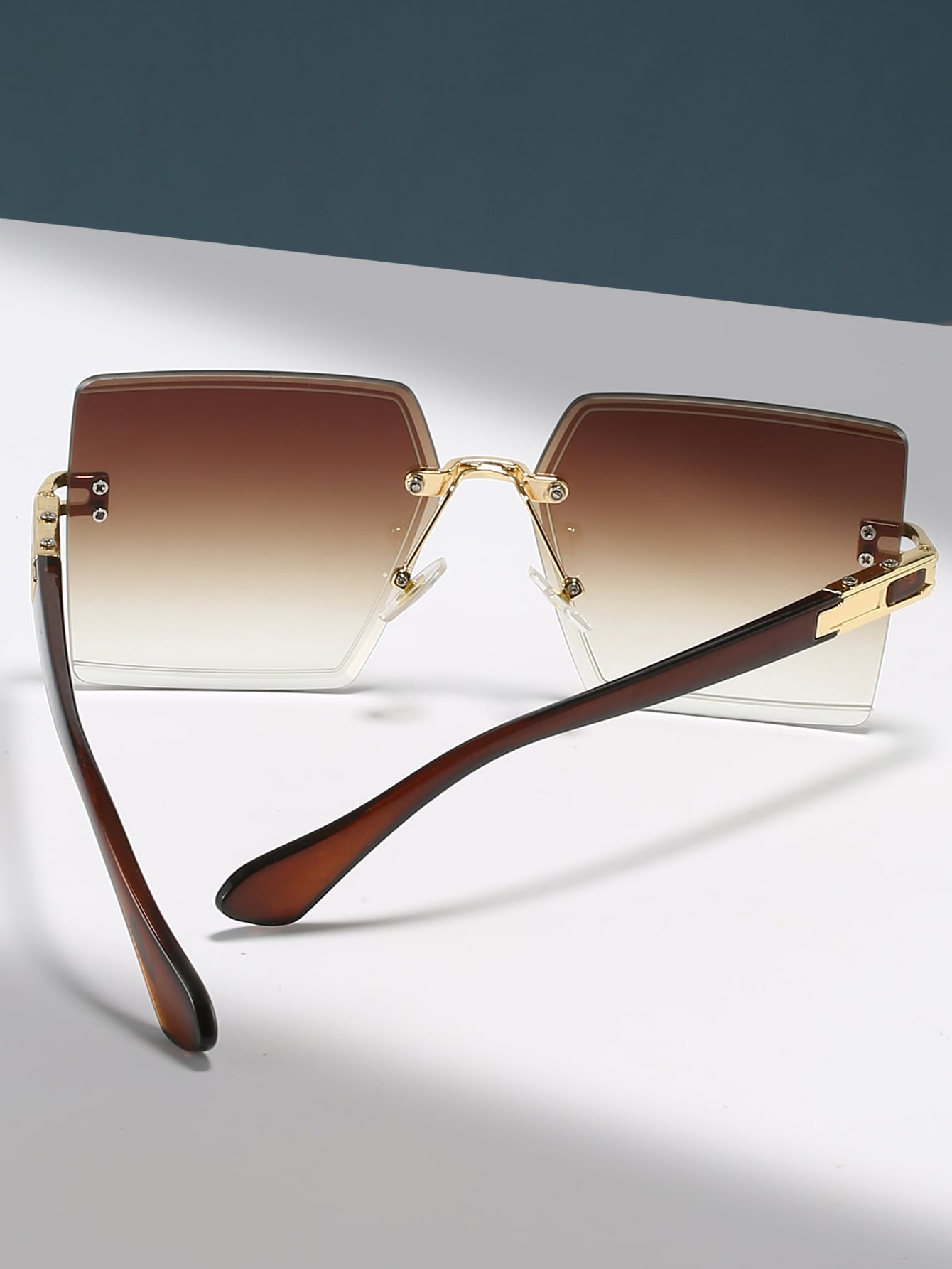 Ombre Lens Rimless Fashion Glasses Vintage Shades Beach Accessories - Negative Apparel