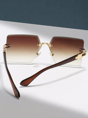 Ombre Lens Rimless Fashion Glasses Vintage Shades Beach Accessories - Negative Apparel