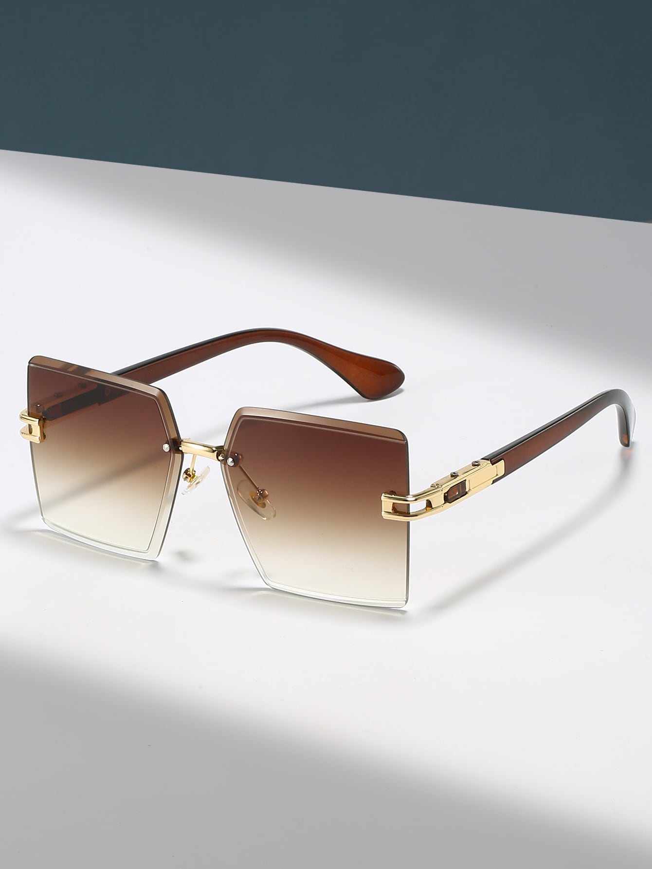 Ombre Lens Rimless Fashion Glasses Vintage Shades Beach Accessories - Negative Apparel