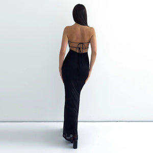 One - shoulder tube top backless strappy dress - Negative Apparel